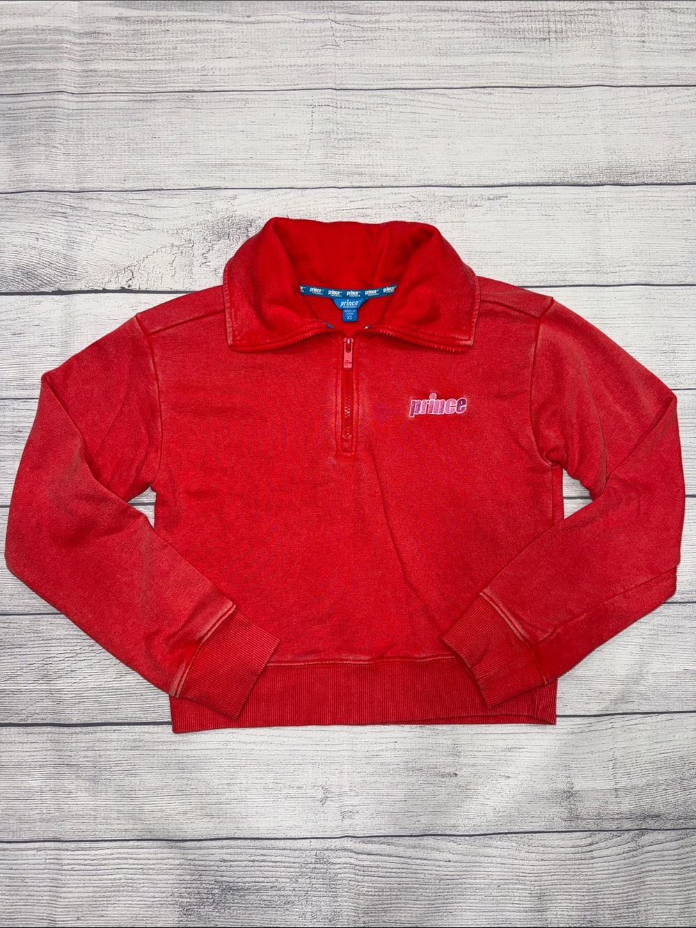Prince Weathered Red Quarter-Zip Pullover Sweatshirt